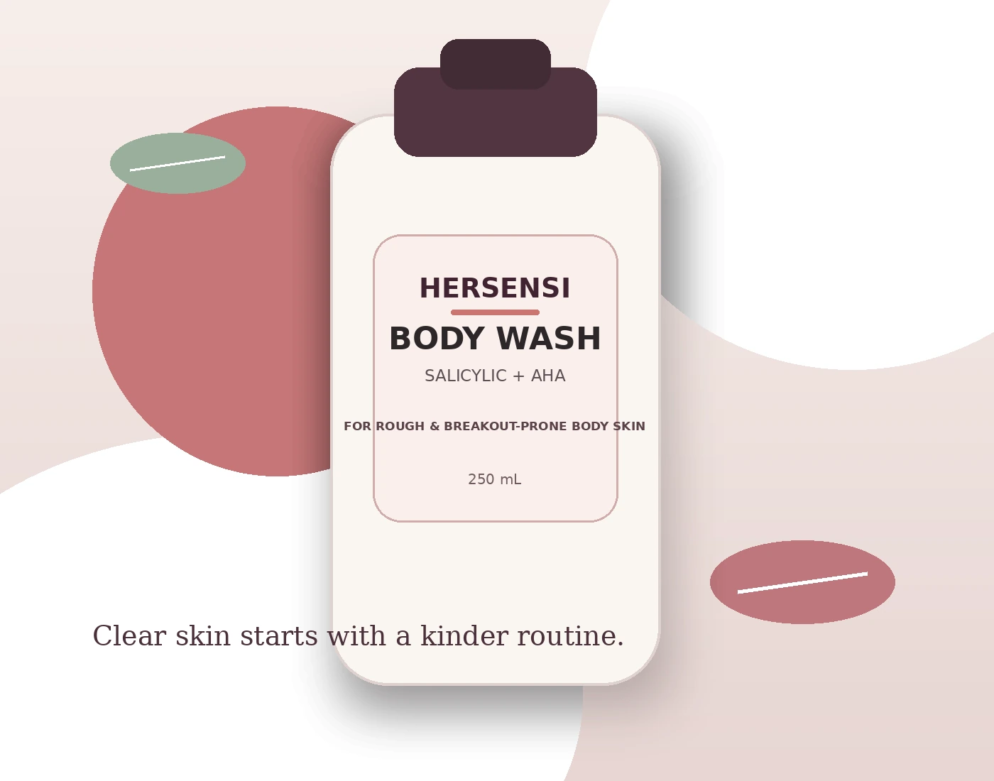Hersensi Salicylic and AHA Body Wash bottle